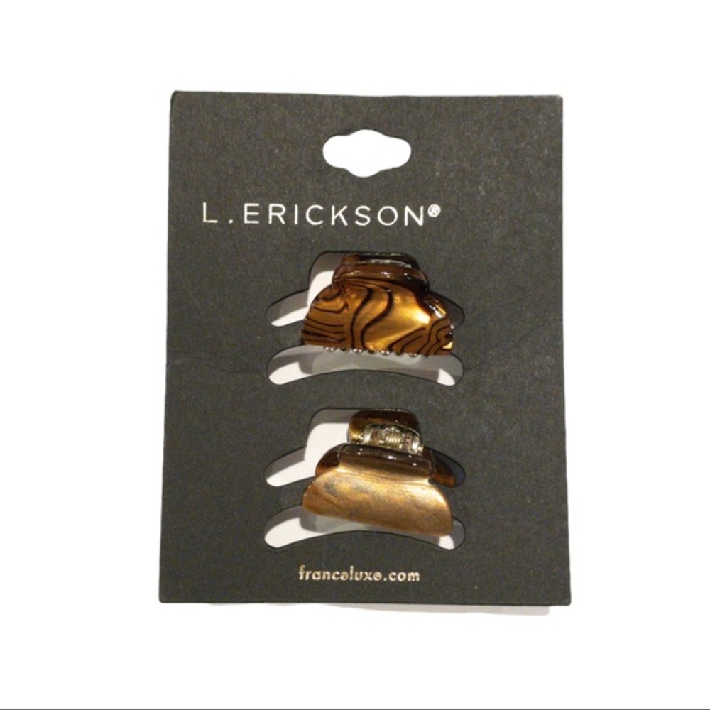 NEW L. ERICKSON 1” Mini Hair Clip Set